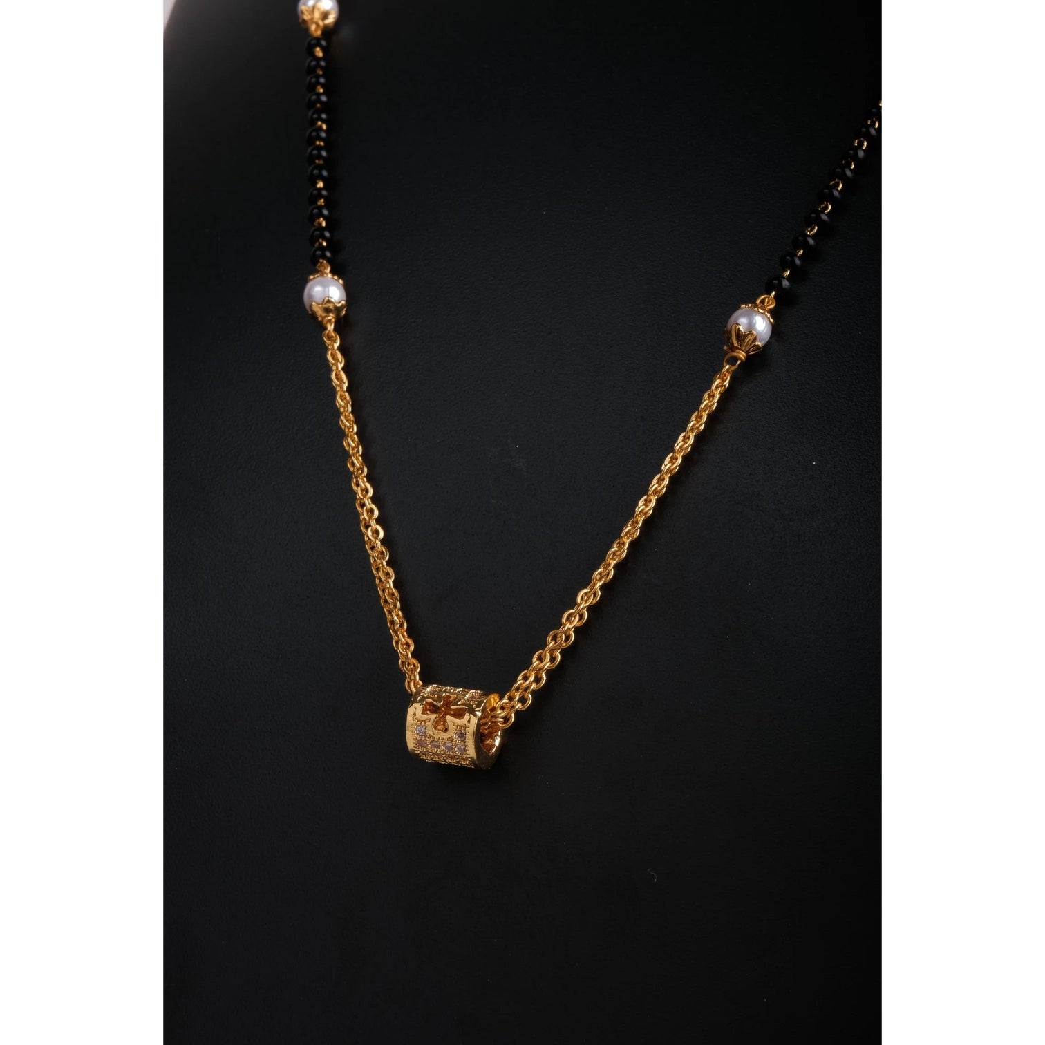 Rose Gold American Dimond Pendent With Chain Gold-plated Brass Pendant Set