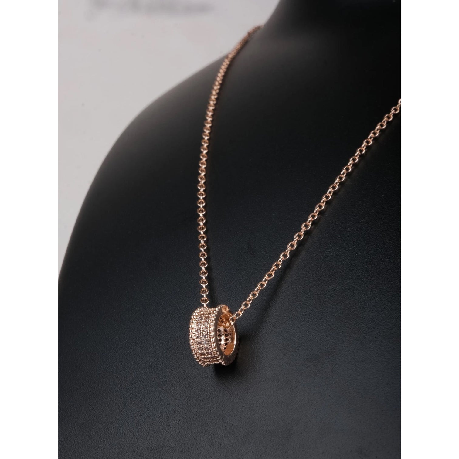 Rose gold Dimond Necklace-60 Gold-plated Brass Pendant Set