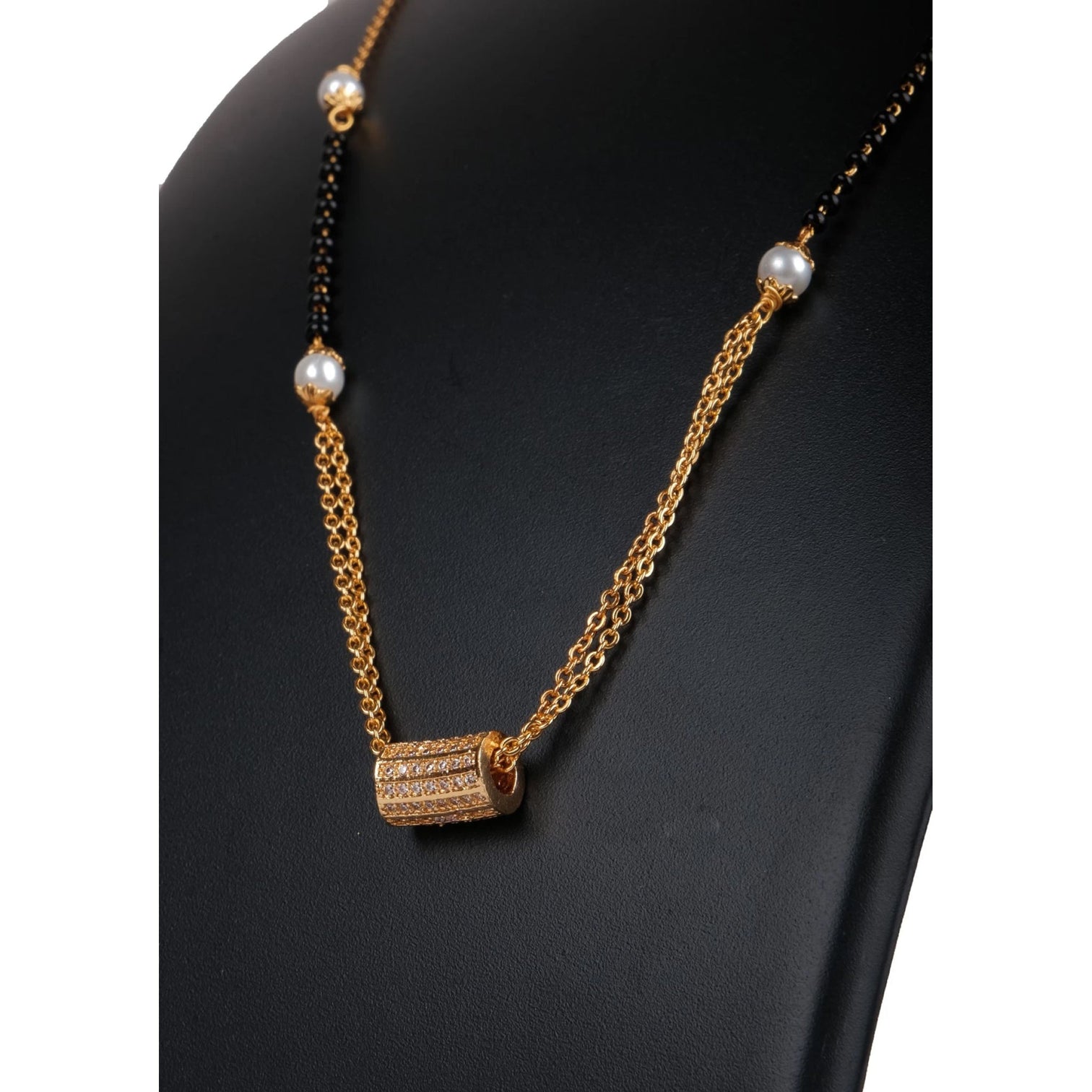 Rose gold Dimond Necklace-85 Gold-plated Brass Pendant Set