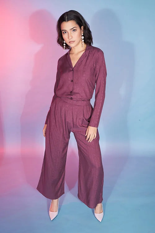 Rust Maroon Exclusive Designer Ready to Wear Co-ords Set Collection