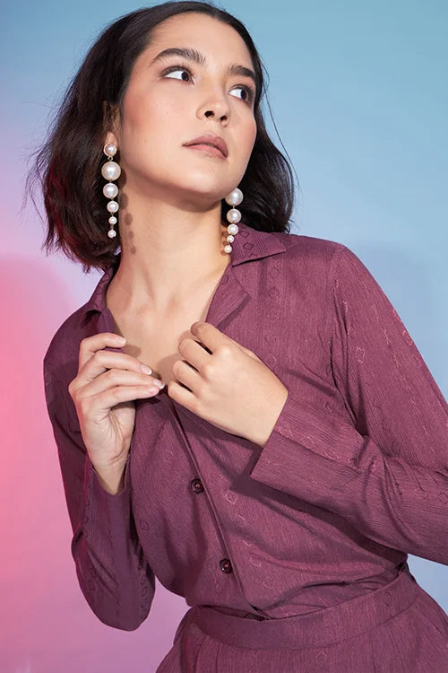 Rust Maroon Exclusive Designer Ready to Wear Co-ords Set Collection