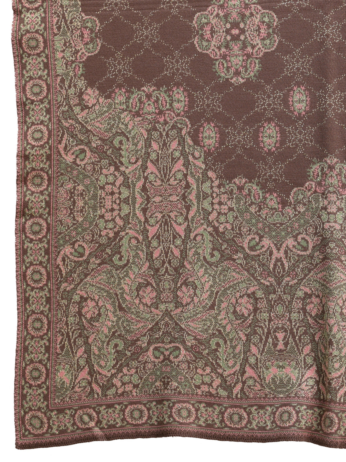 Mameraa Mauve Floral Knitted Acrylic Wrap Shawl