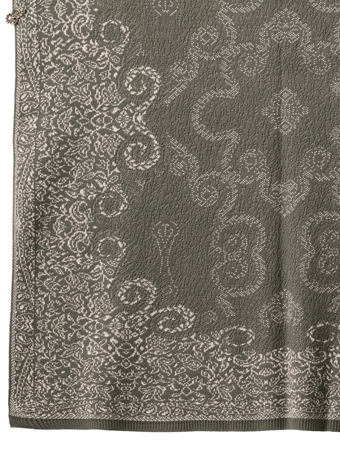 Mameraa Muted Moss Green Knitted Acrylic Wrap Shawl