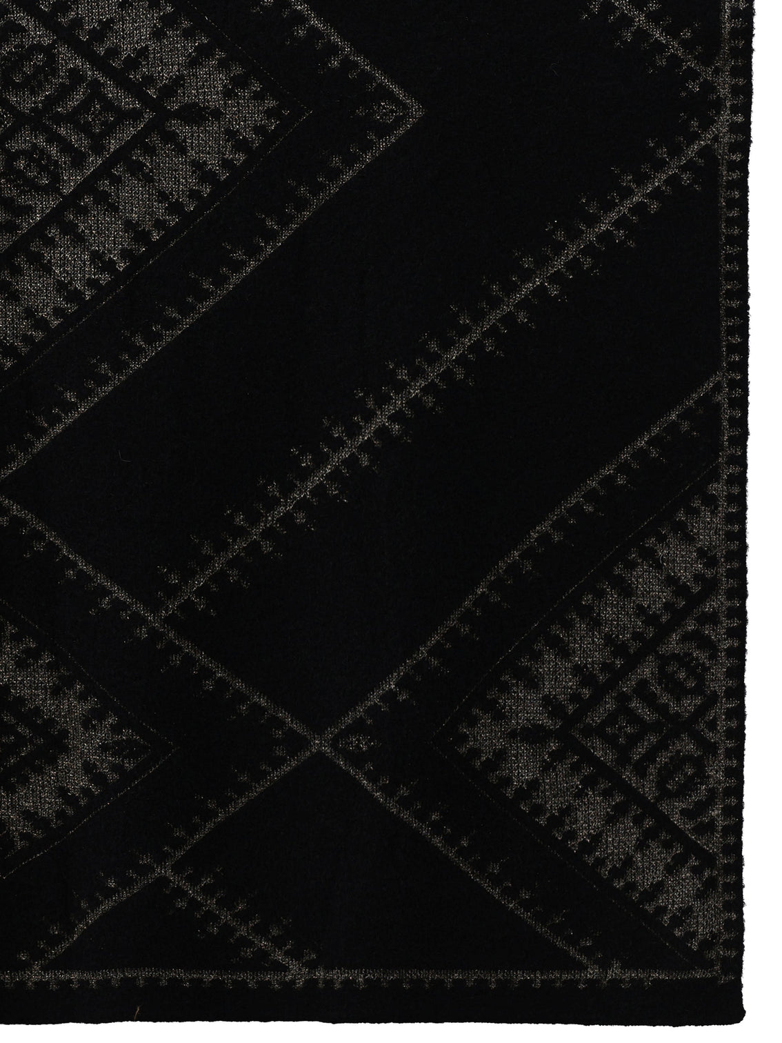 Mameraa Black Ethnic Embroidered Acrylic Wrap Shawl