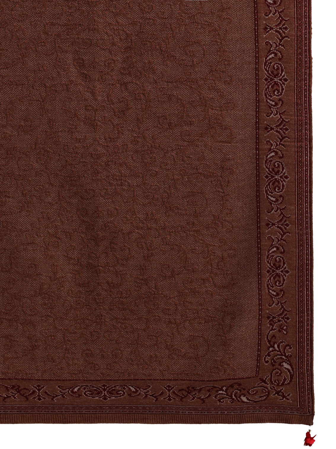 Mameraa Brown Ethnic Embrodiered Acrylic Wrap Shawl