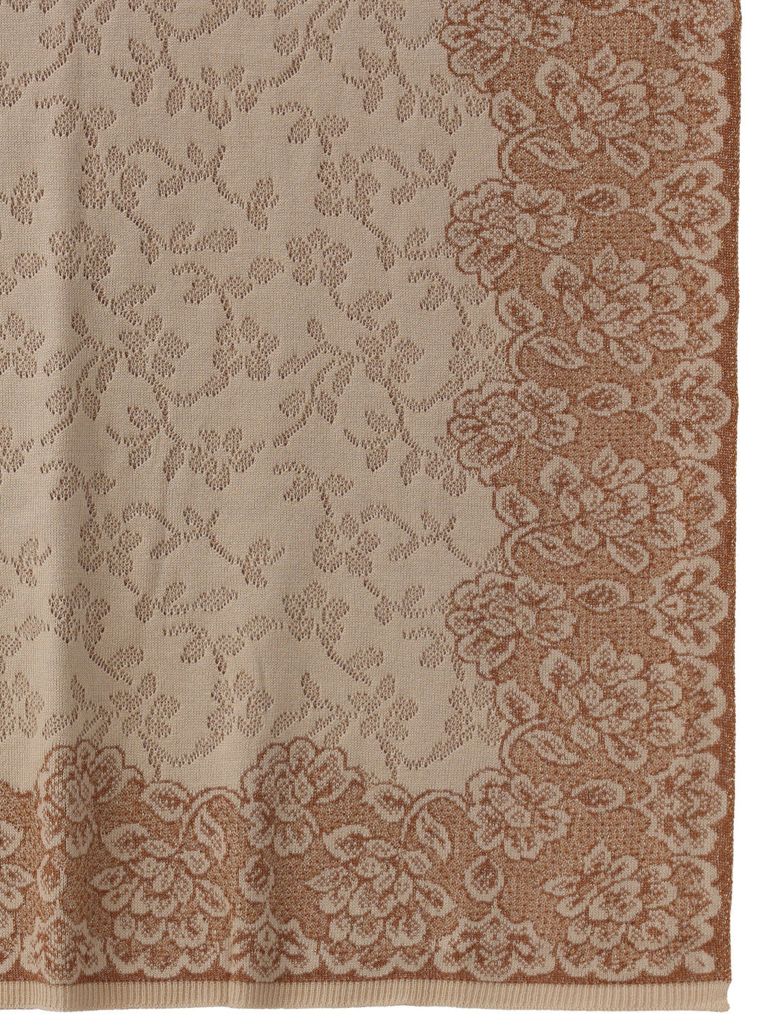 Mameraa Off White Floral Embroidered Acrylic Wrap Shawl