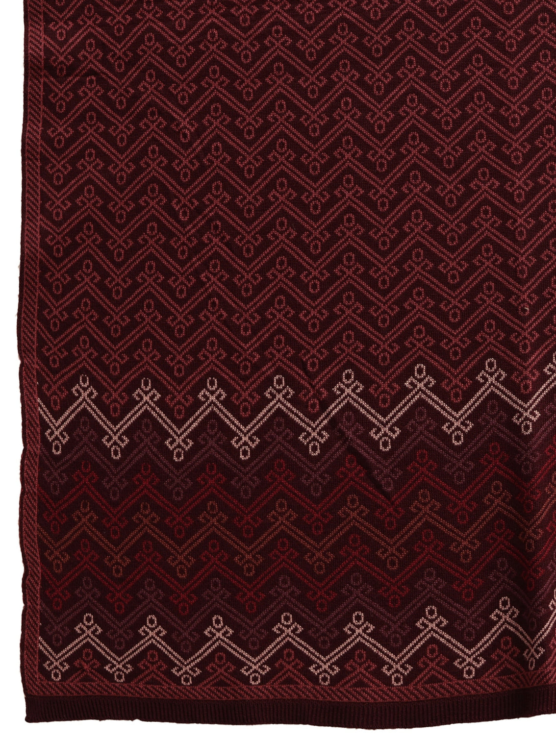 Mameraa Maroon Ethnic Knitted Acrylic Shawl