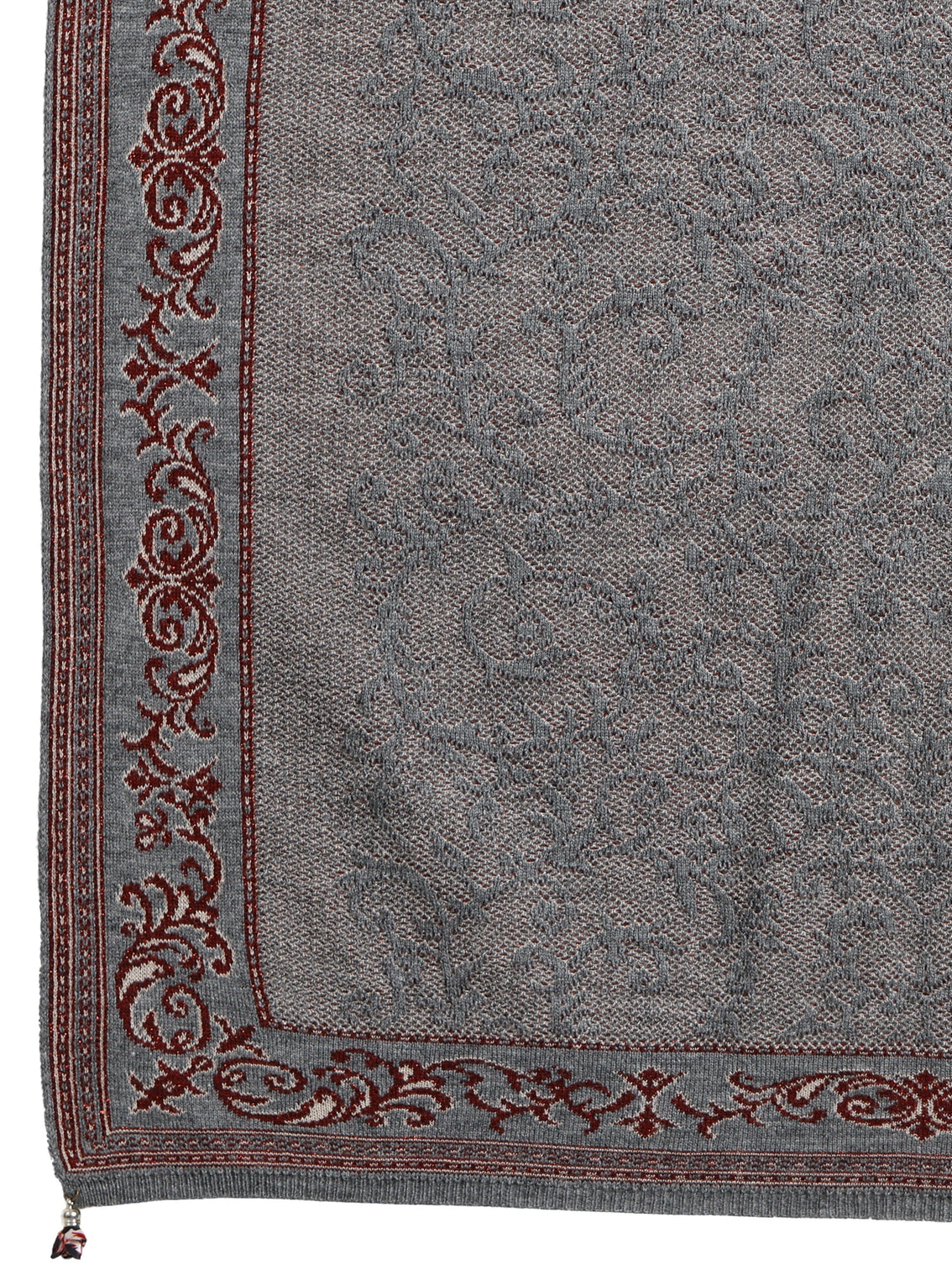 Mameraa Grey Knitted Acrylic Wrap Shawl