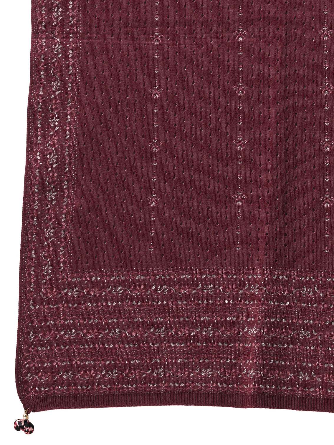 Mameraa Mauve Knitted Acrylic Wrap Shawl