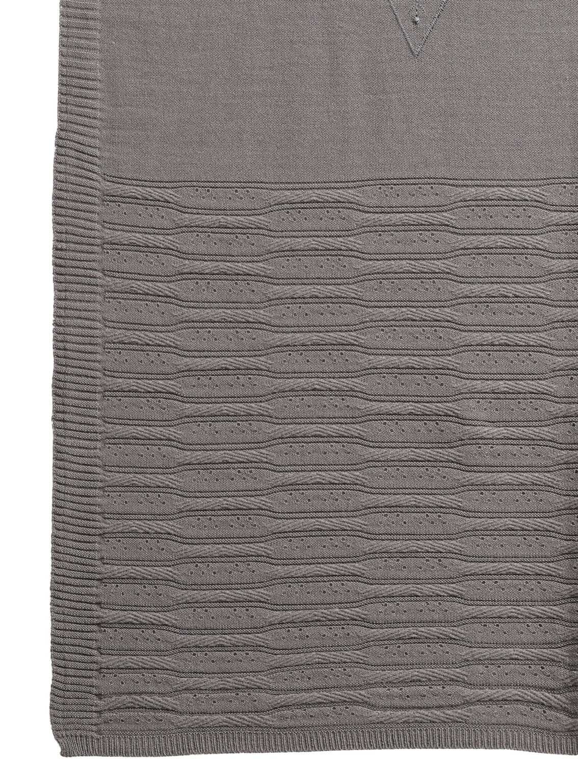 Mameraa Grey Ethnic Knitted Acrylic Wrap Shawl