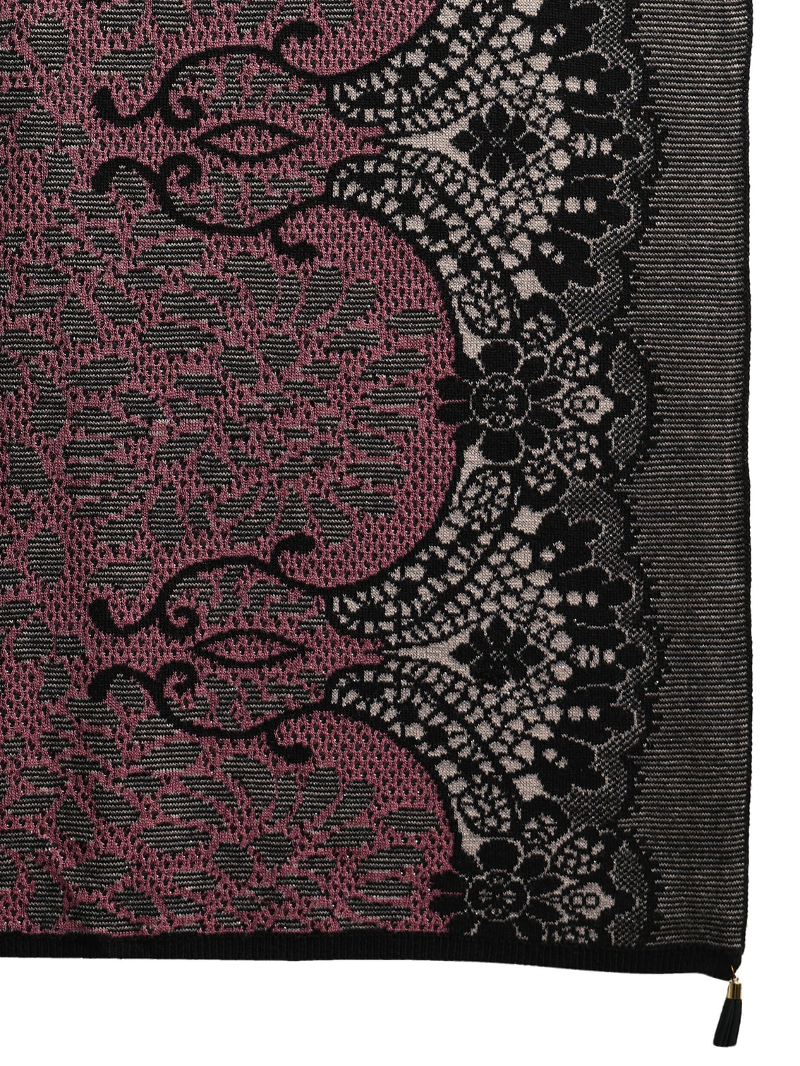 Mameraa Pink Ethnic Knitted Acrylic Wrap Shawl