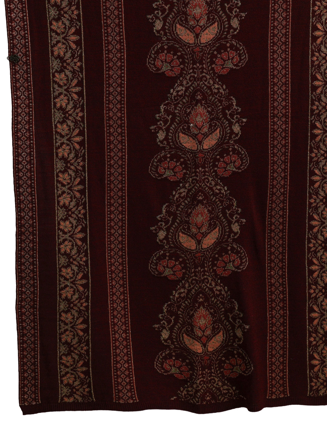 Mameraa Maroon Ethnic Knitted Acrylic Wrap Shawl
