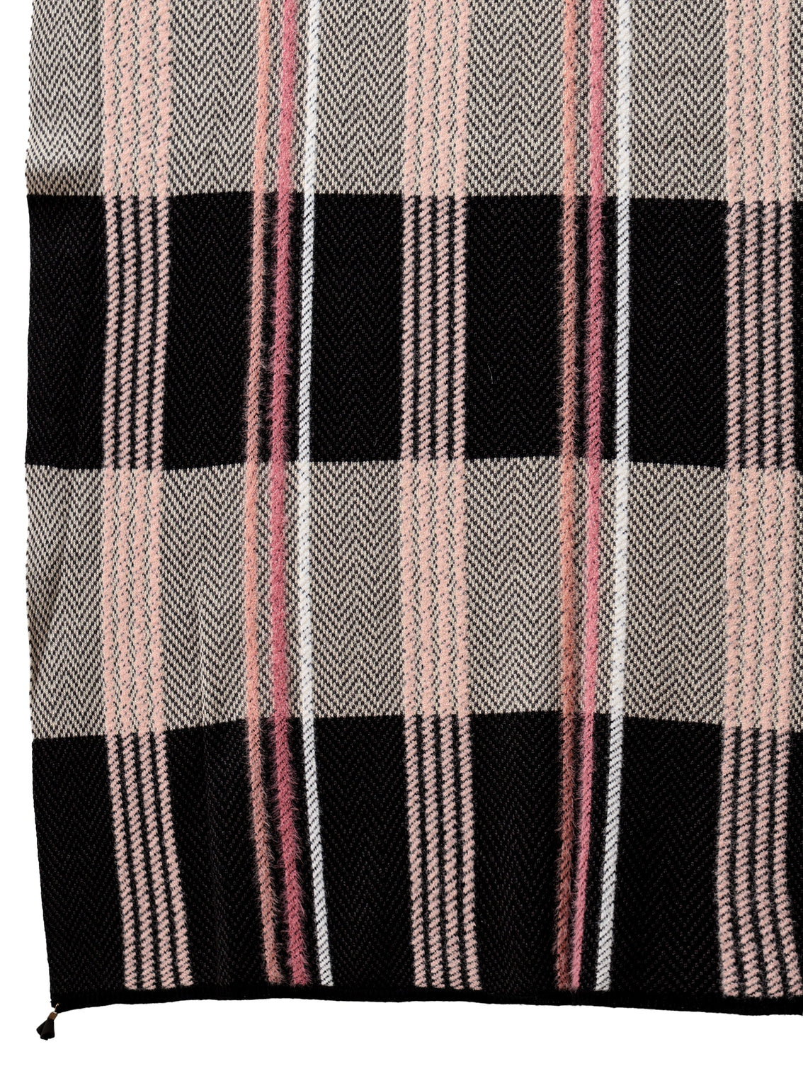 Mameraa Black Striped Knitted Acrylic Wrap Shawl