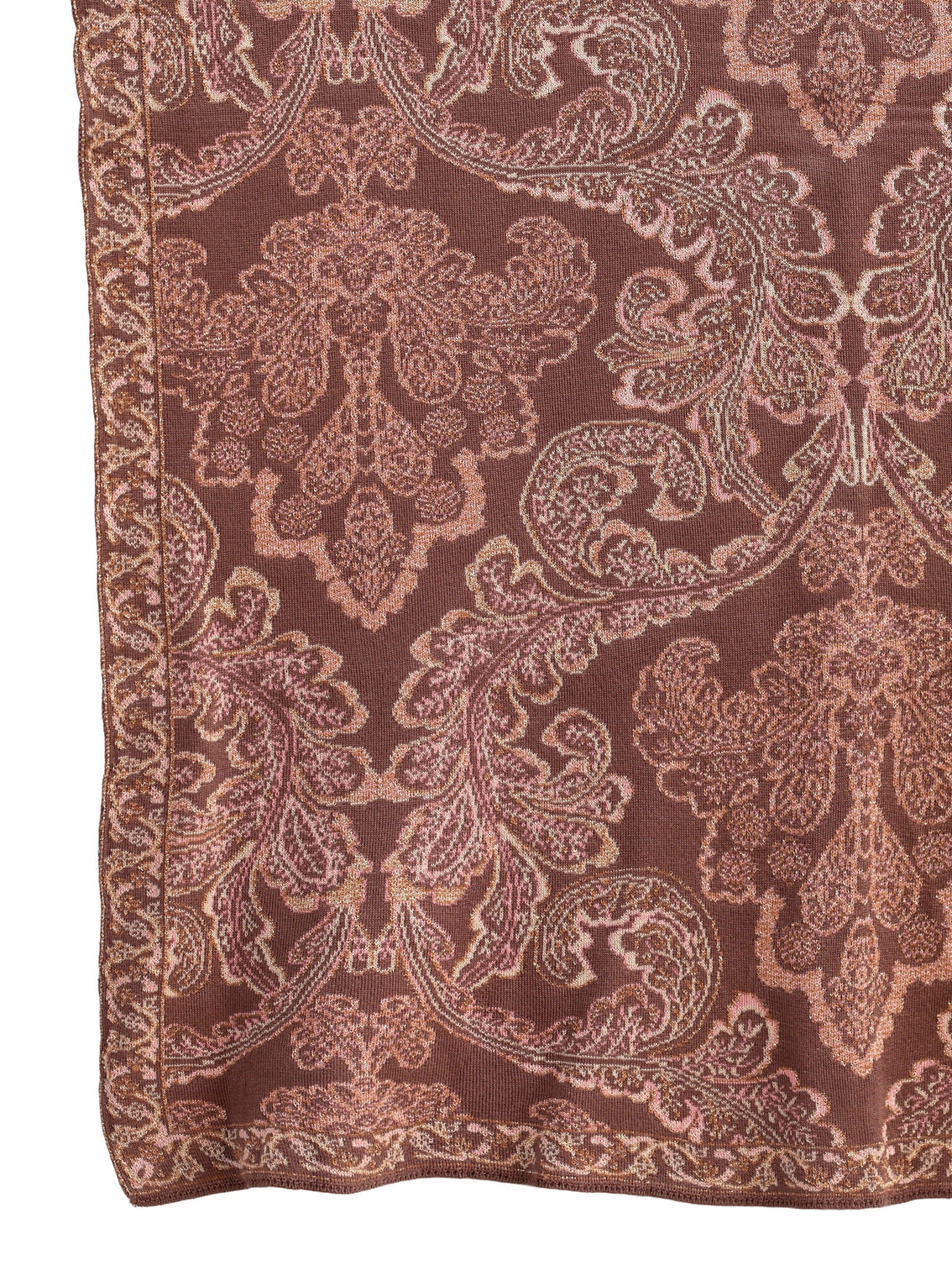 Mameraa Mauve Floral Knitted Acrylic Wrap Shawl