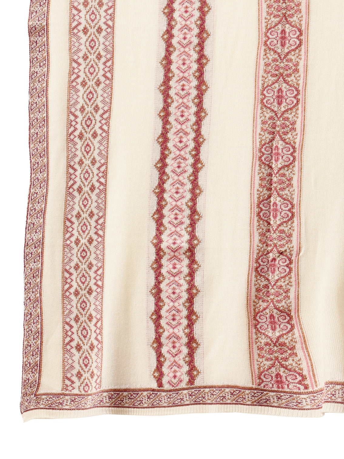 Mameraa White Ethnic Knitted Acrylic Wrap Shawl