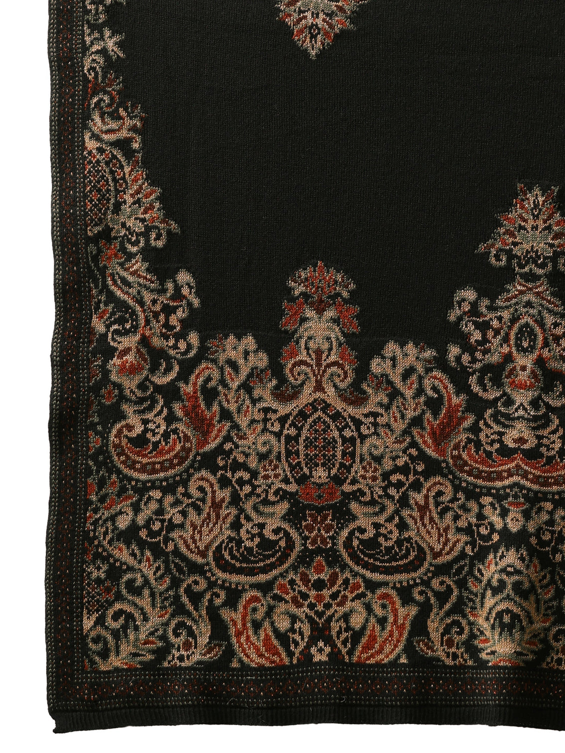 Mameraa Black Knitted Knitted Acrylic Shawl