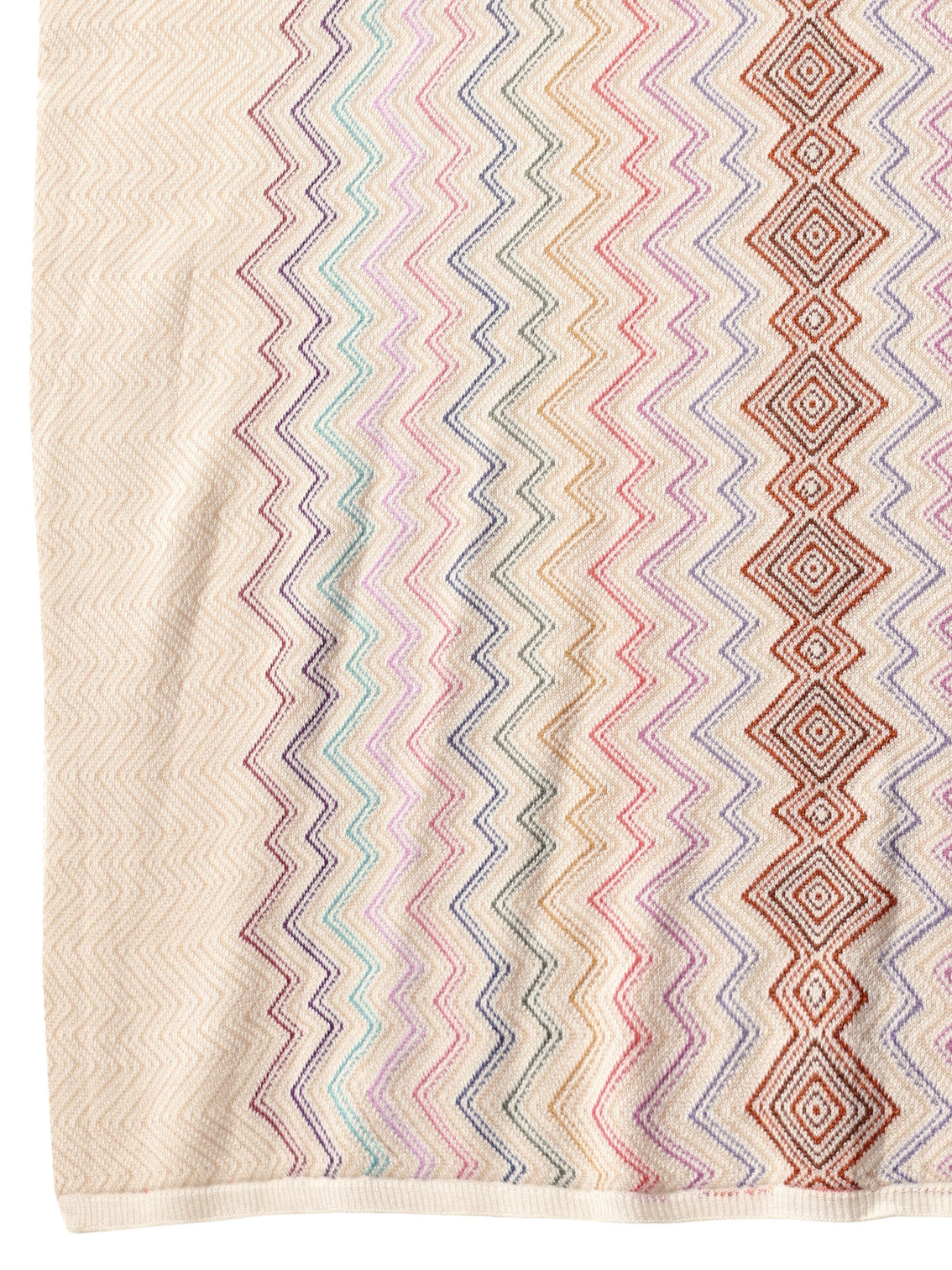 Mameraa Beige Chevron Knitted Acrylic Wrap Shawl