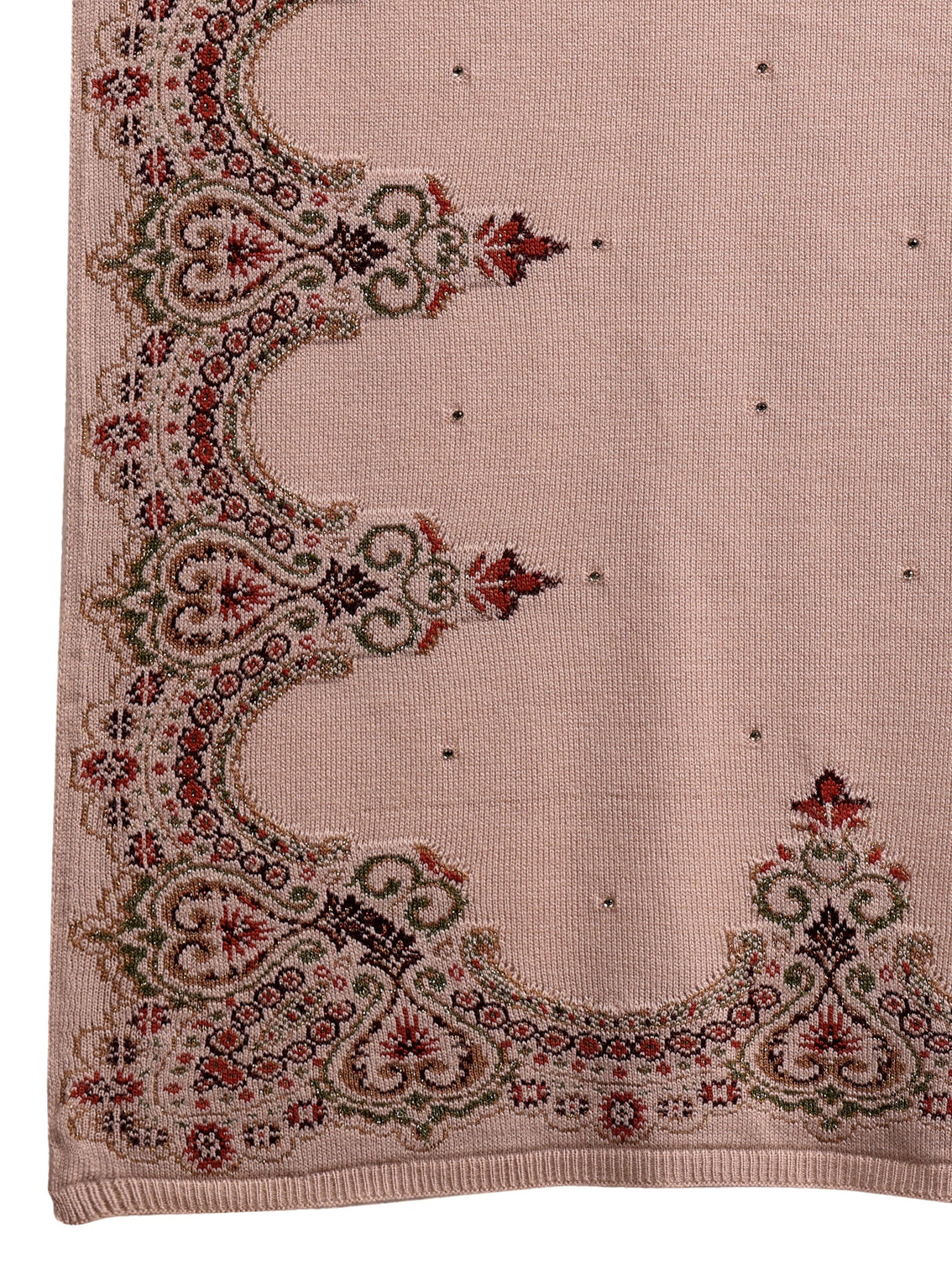 Mameraa Beige Knitted Acrylic Wrap Shawl