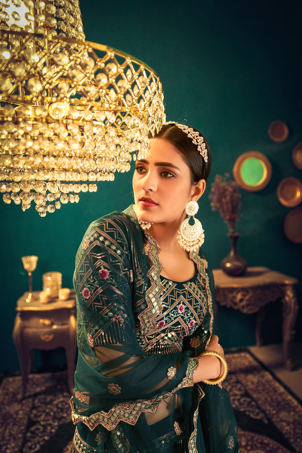Sangeet Lehenga Choli, Heavy Designer Green Lehenga Choli, Handwork Work Lehenga Choli For Women