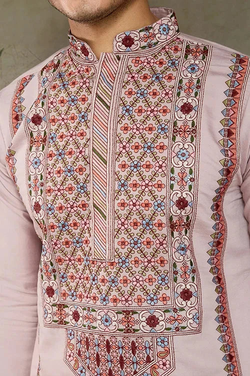 Dusty Pink Ethnic Mens Kurta Pajama for Functions