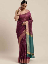 Banarasi Silk Saree With Woven Design And Zari Work