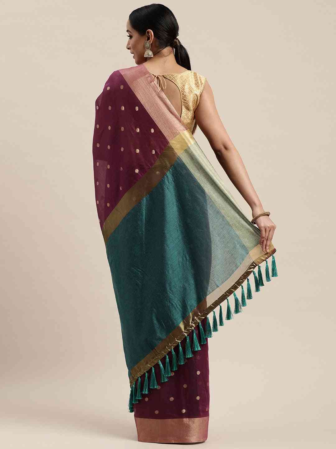 Banarasi Silk Saree With Woven Design And Zari Work
