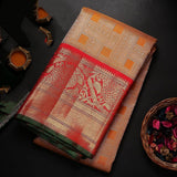 Sophisticated Orange Soft Banarasi Silk Saree With Two Attractive Blouse Piece