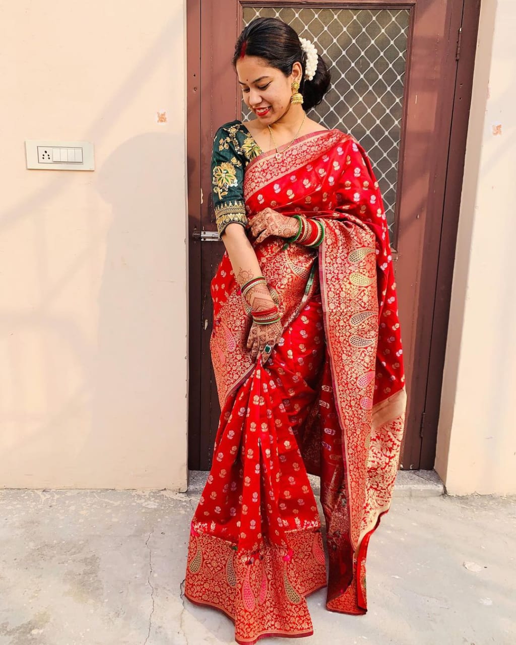 Jazzy Red Soft Banarasi Silk Saree With Demesne Two Blouse Piece