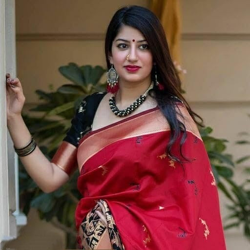 Elegant Red Soft Banarasi Silk Saree With Sensational Blouse Piece