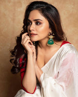Devastating White Linen Silk Saree With Prodigal Blouse Piece