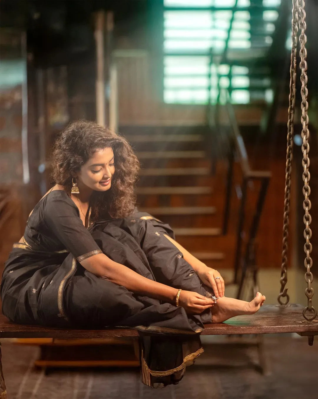 Invaluable Black Cotton Silk Saree With Woebegone Blouse Piece