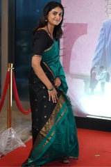 Refreshing Sea Green Cotton Silk Saree With Enticing Blouse Piece