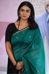 Refreshing Sea Green Cotton Silk Saree With Enticing Blouse Piece