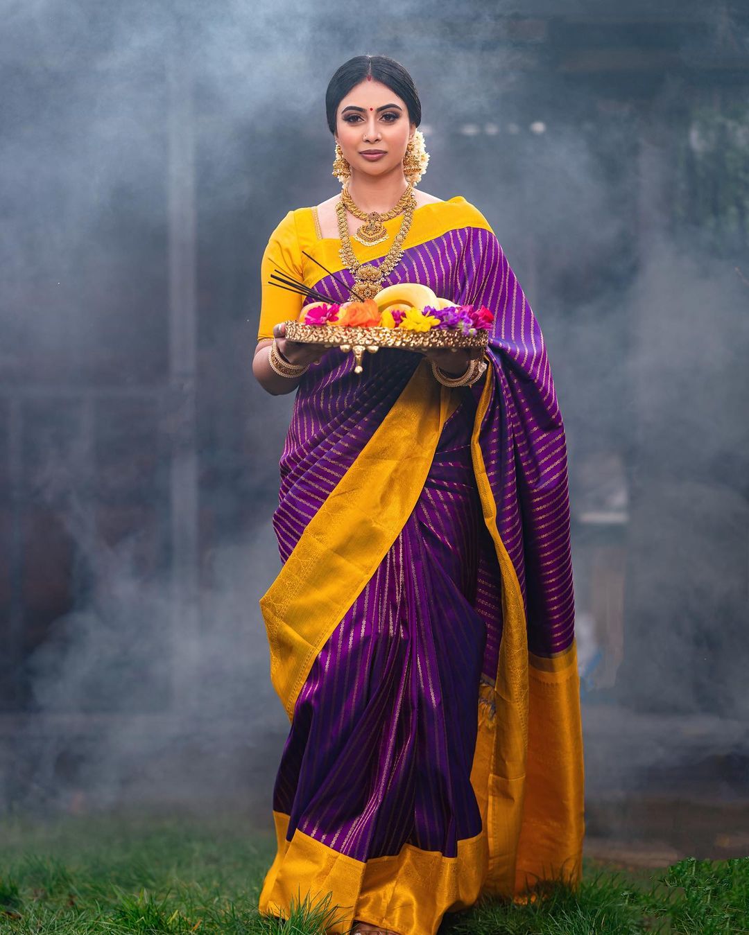 Prominent Purple Soft Silk Saree With Chatoyant Blouse Piece
