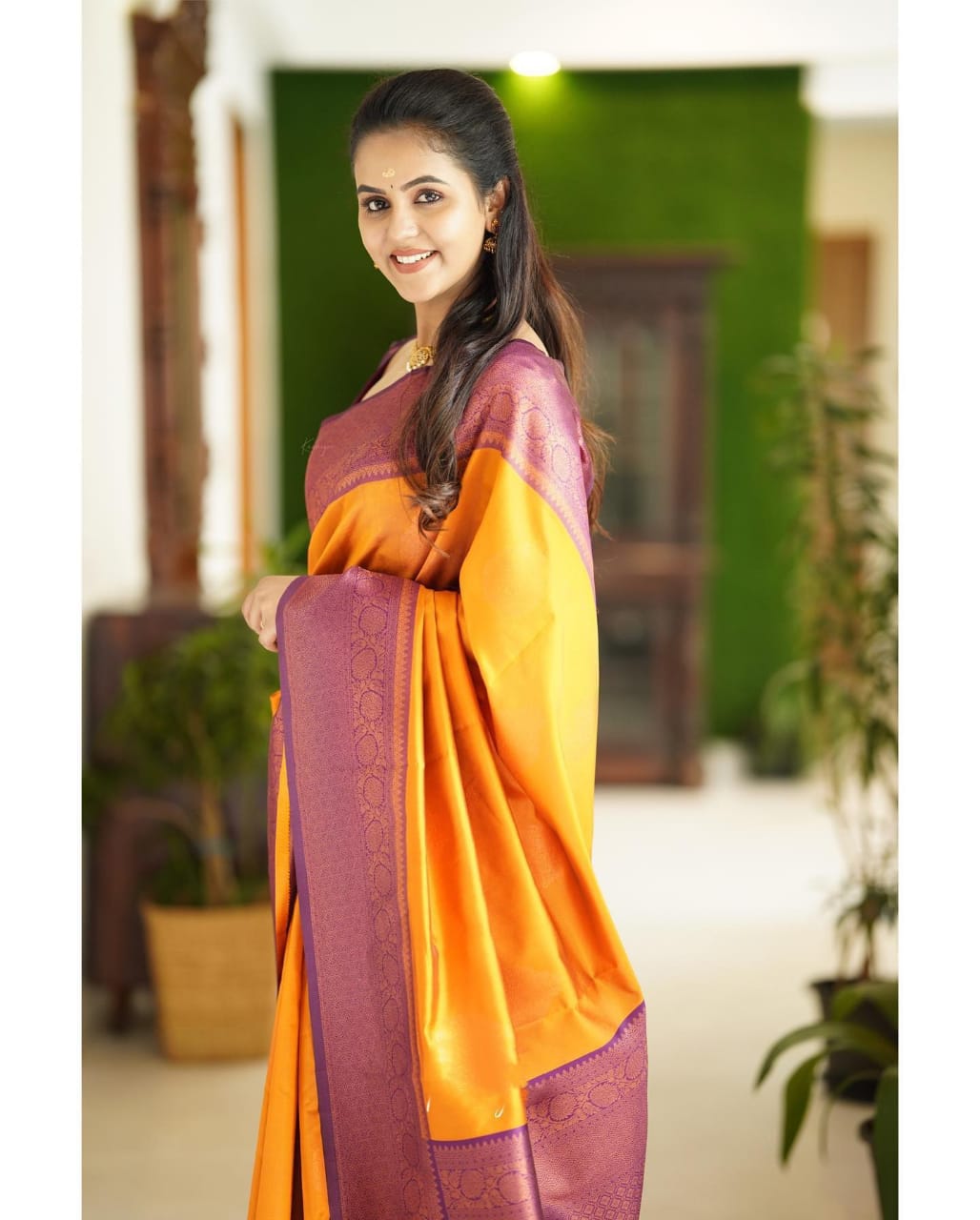 Smashing Yellow Soft Silk Saree With Scrumptious Blouse Piece