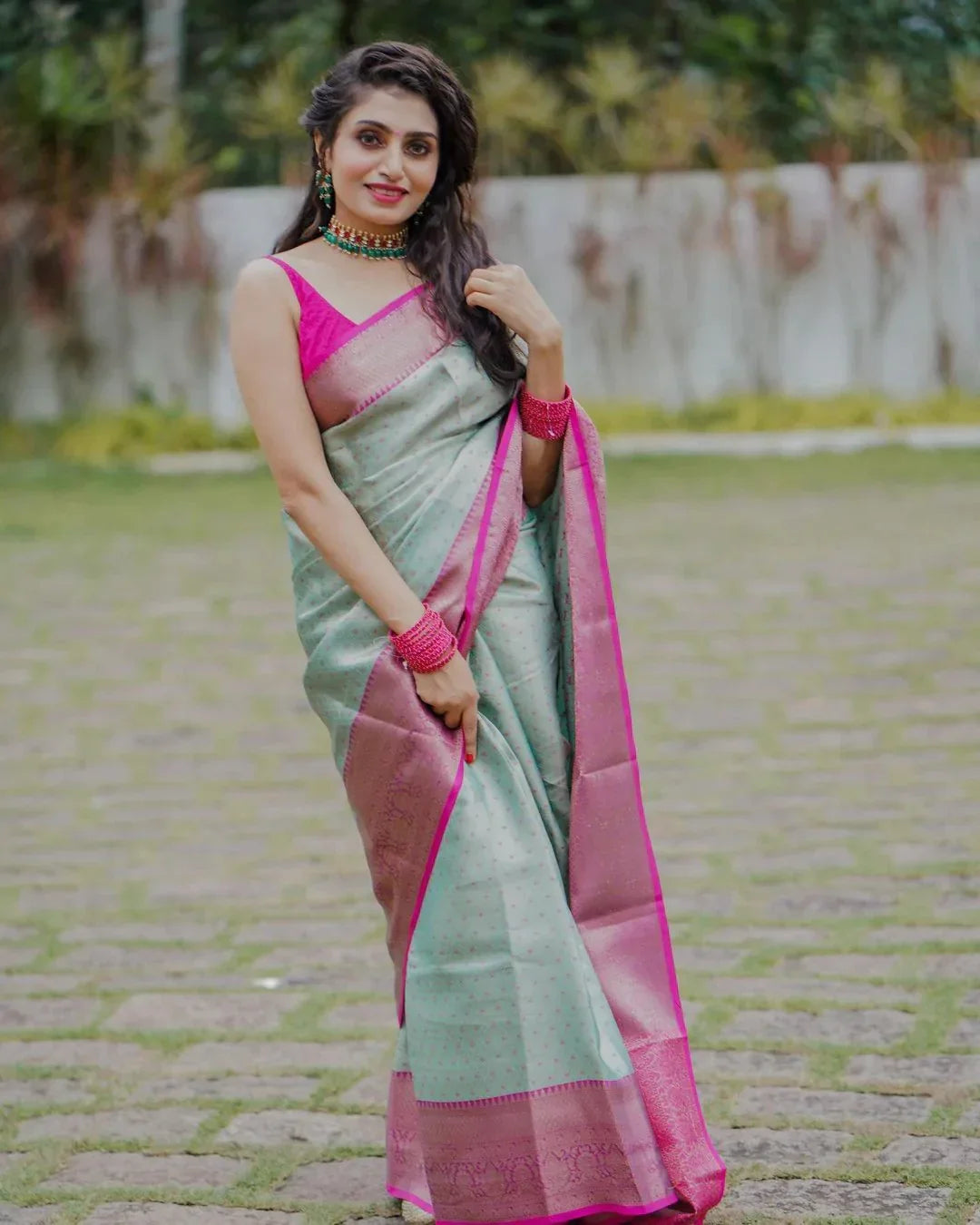 Classic Sea Green Soft Silk Saree With Murmurous Blouse Piece