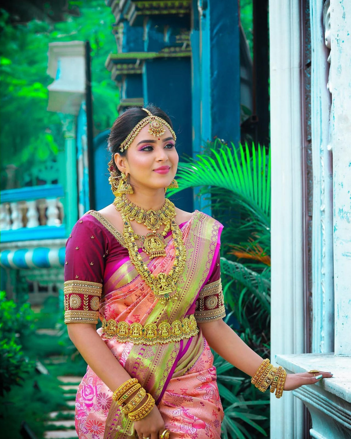 Efflorescence Pink Soft Banarasi Silk Saree With Nemesis Blouse Piece