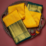 Blissful Yellow Soft Banarasi Silk Saree With Flattering Two Blouse Piece
