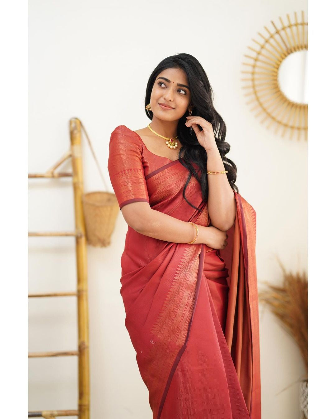 Scrumptious Red Soft Silk Saree With Prodigal Blouse Piece