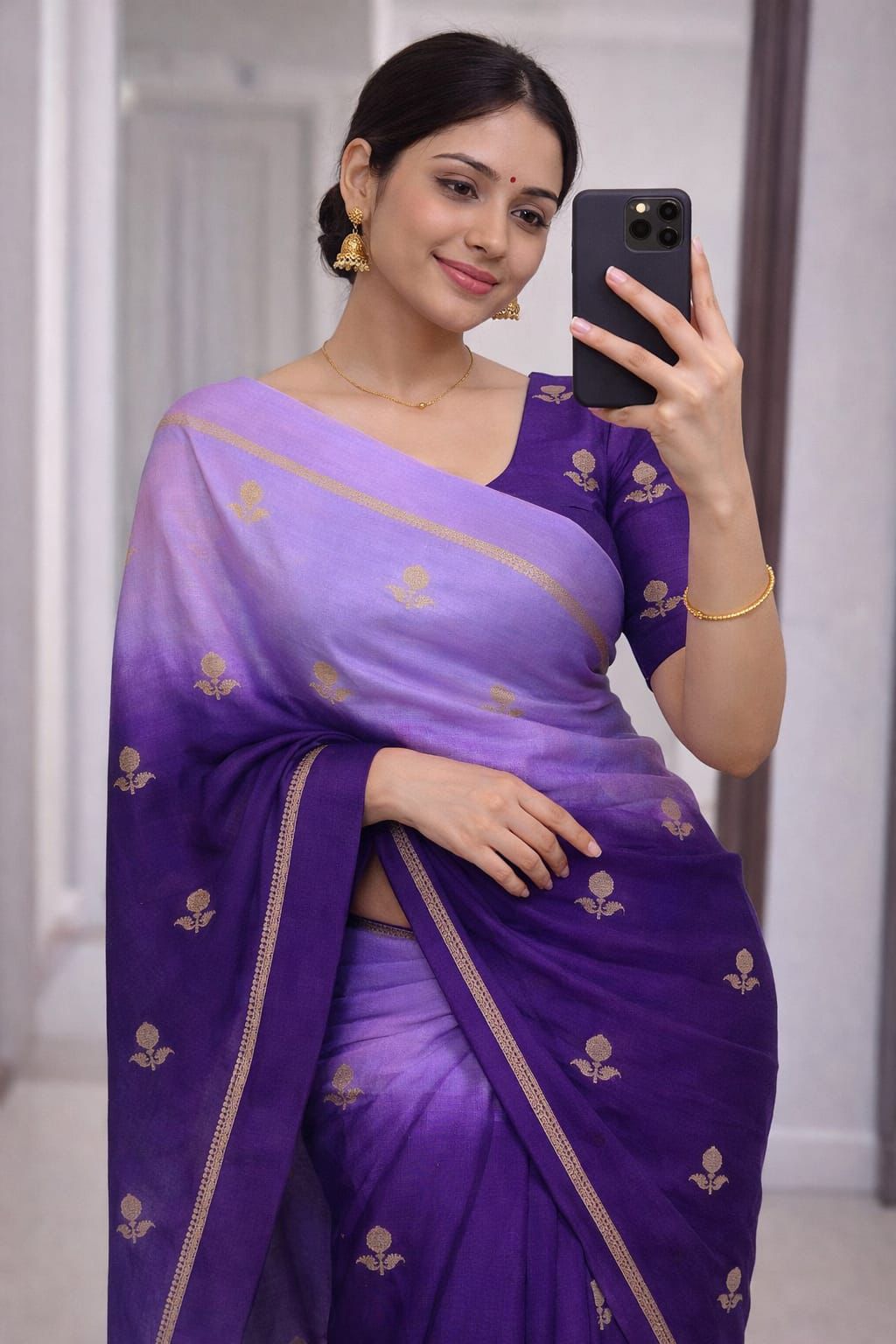 Smashing Lavender and Purple Banarasi Khadi Silk Saree With Rhapsody Blouse Piece