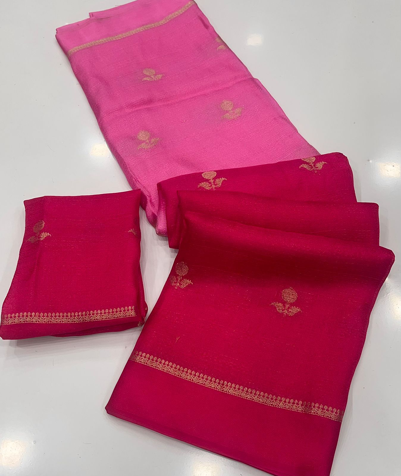 Pleasant Pink Banarasi Khadi Silk Saree With Ailurophile Blouse Piece