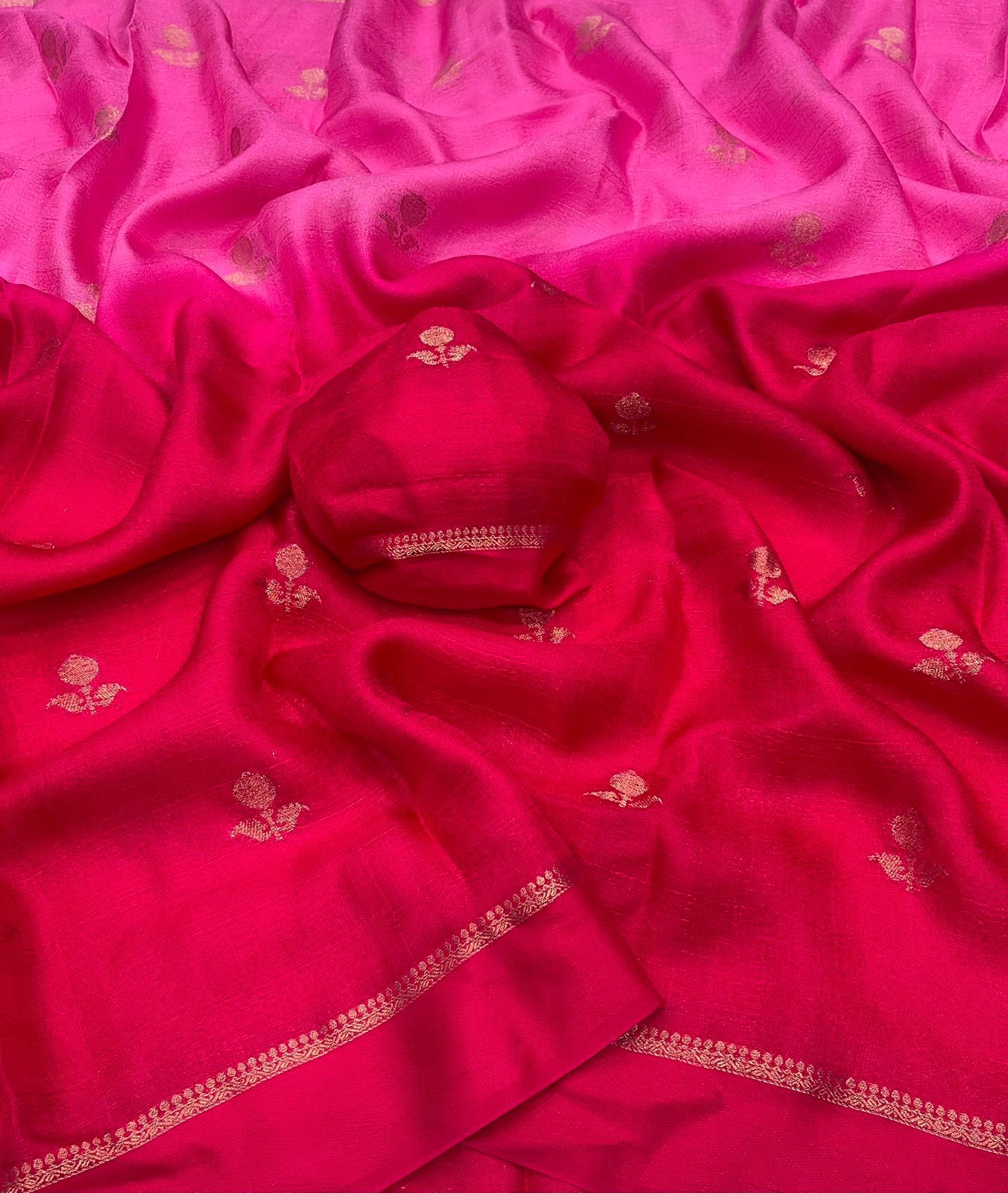 Pleasant Pink Banarasi Khadi Silk Saree With Ailurophile Blouse Piece