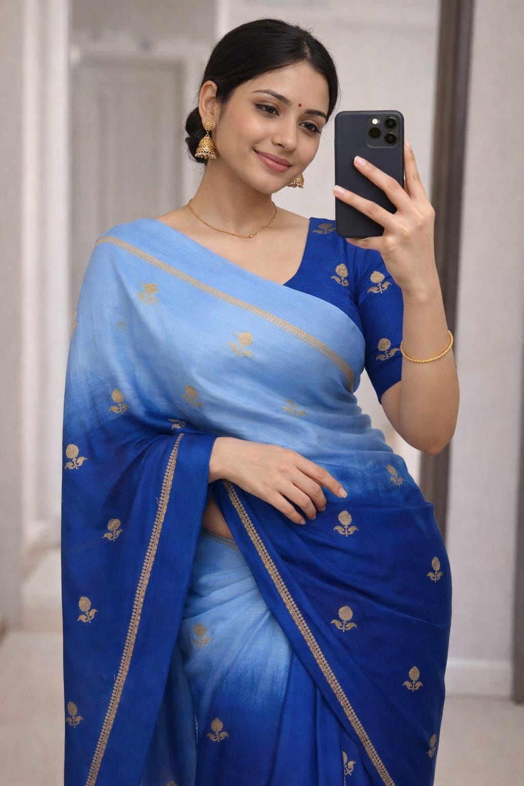 Quintessential Sky Blue Banarasi Khadi Silk Saree With Mesmeric Blouse Piece