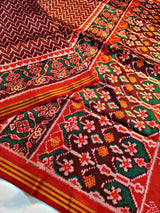 Ornate Maroon Patola Lagdi Patta Saree With Arresting Blouse Piece