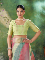 Delectable Multicolor Zari Weaving Linen Silk Saree With Adoring Blouse Piece