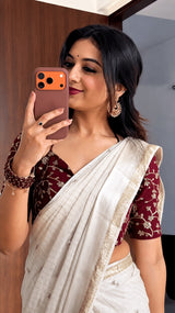 Charming Off White Sequence Work Viscose Georgette Saree With Opulent Blouse Piece