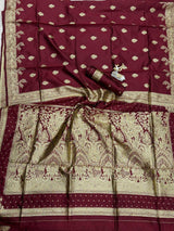 Resonant Maroon Soft Silk Saree With Excellent Blouse Piece