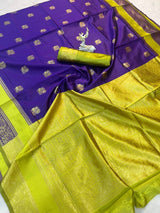 Comely Purple Soft Silk Saree With Tremendous Blouse Piece