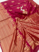 Beauteous Wine Soft Silk Saree With Denouement Blouse Piece