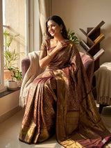 Deserving Wine Soft Silk Saree With Palimpsest Blouse Piece